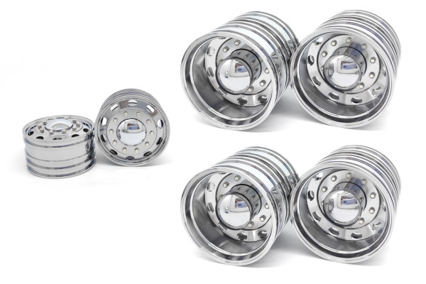 Aluminum chromium Rims Peterbilt Oval 6x4 set