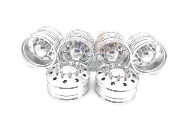 Aluminum Rims 6x4 set + Spike Lug Nut Round hole